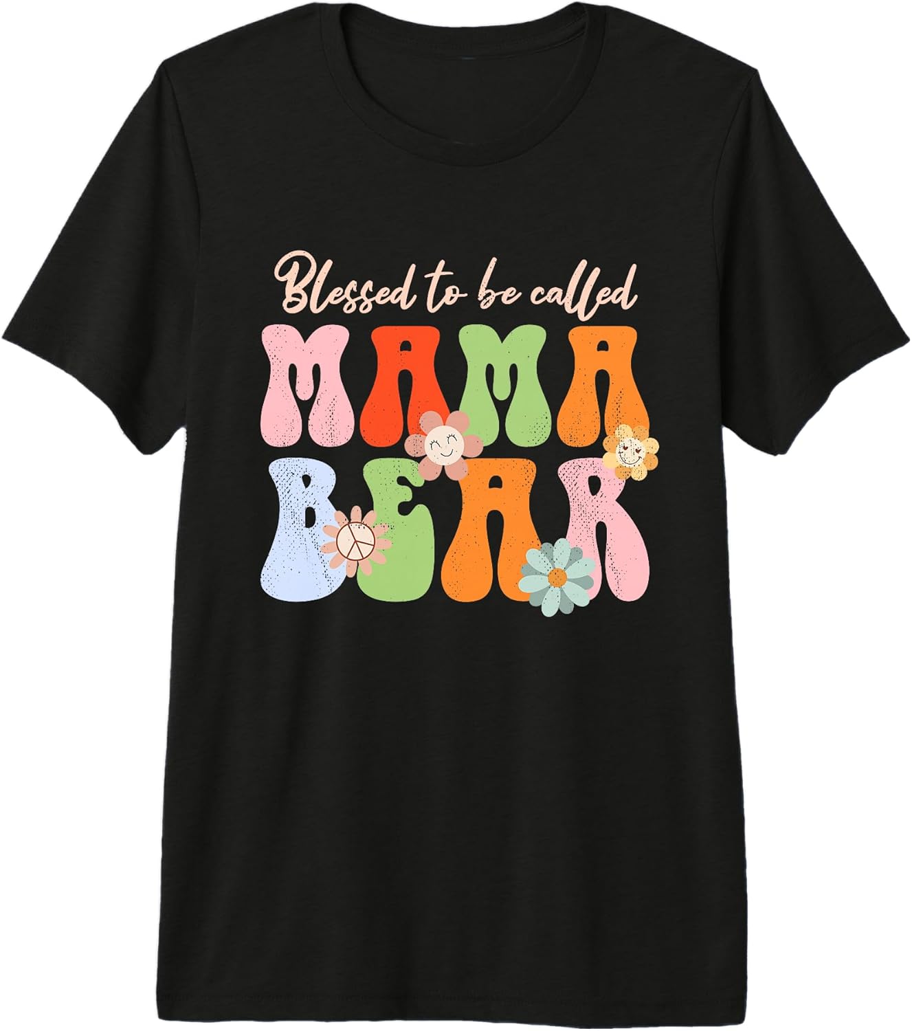 Mama Bear Retro Hippie Flowers Unisex T-shirt, Sweatshirt, Hoodie, Long Sleeve Tee - T-Shirt, Sweatshirt, Hoodie