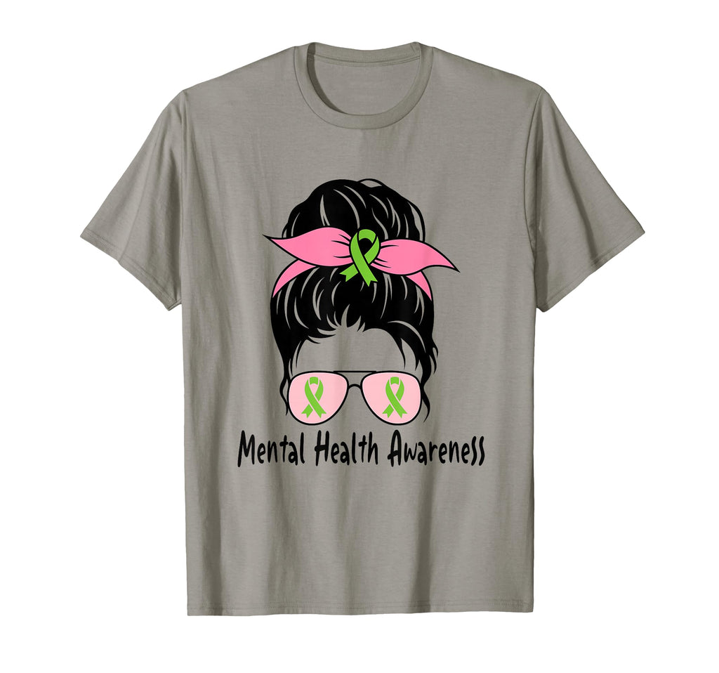 Messy Bun Mental Health Matters T-Shirt - Casual Everyday Wear for Adults - T-Shirt, Sweatshirt, Hoodie