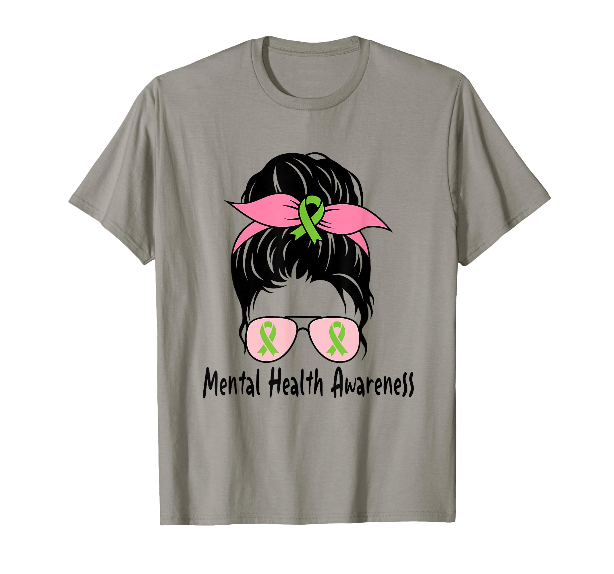 Messy Bun Mental Health Matters T-Shirt - Casual Everyday Wear for Adults - T-Shirt, Sweatshirt, Hoodie