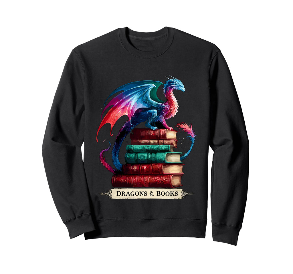 Dragons And Books Dragonworm Book Sweatshirt - Streetwear Style for Adults - T-Shirt, Sweatshirt, Hoodie