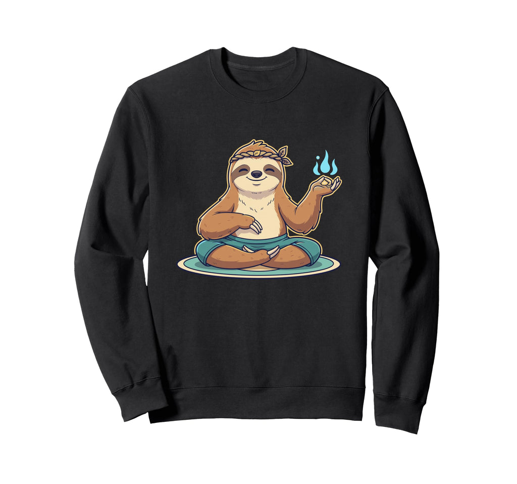 Sloth Lotus Pose Yoga Mindfulness Vibes Sweatshirt - Trendy Graphic Unisex - T-Shirt, Sweatshirt, Hoodie