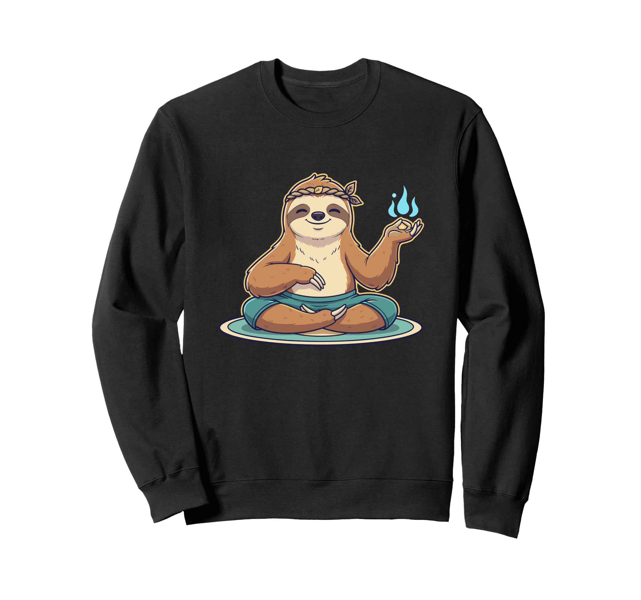 Sloth Lotus Pose Yoga Mindfulness Vibes Sweatshirt - Trendy Graphic Unisex - T-Shirt, Sweatshirt, Hoodie