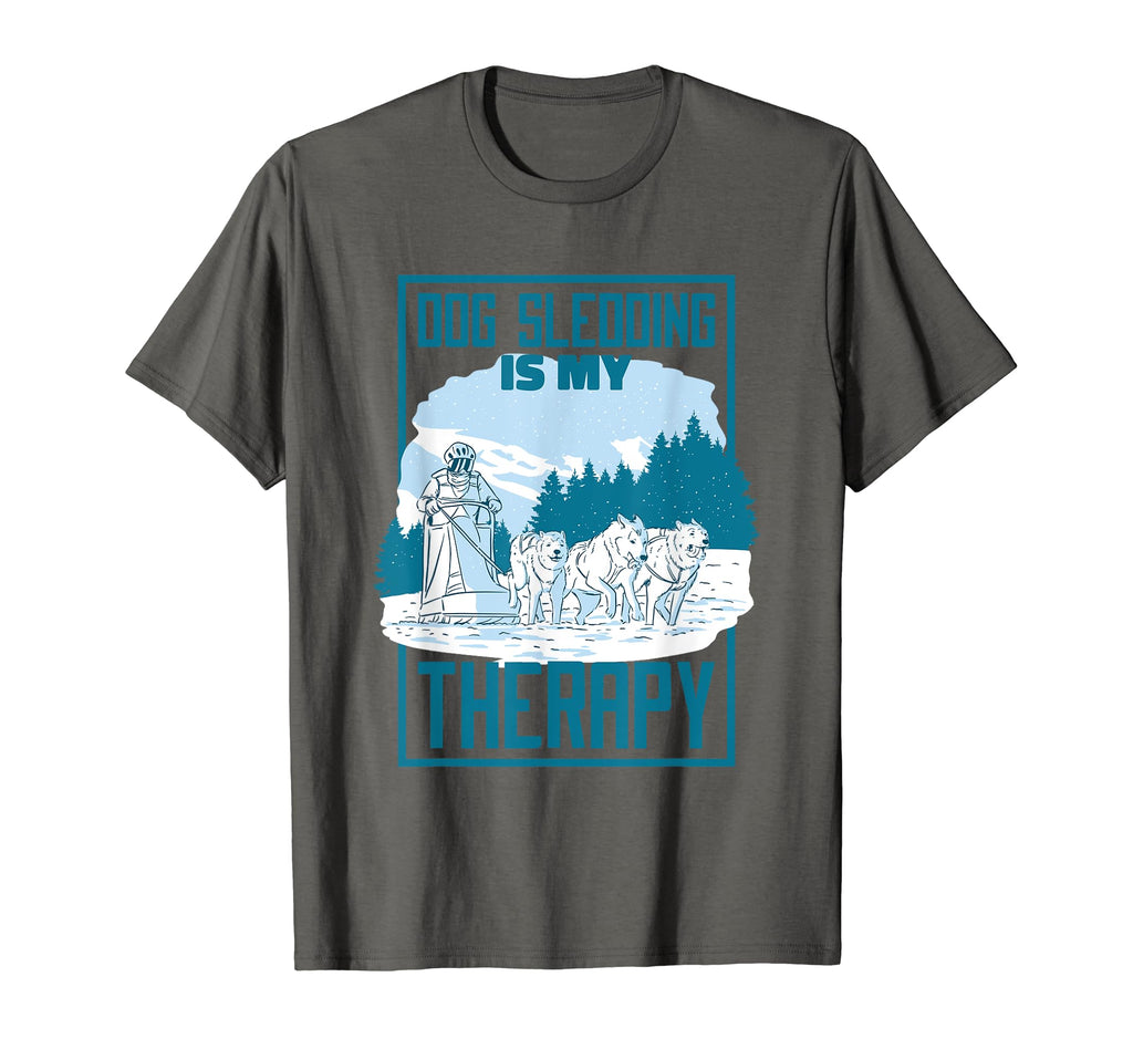 Dog Sledding Is My Therapy Husky T-Shirt - Casual Everyday Wear for Adults - T-Shirt, Sweatshirt, Hoodie