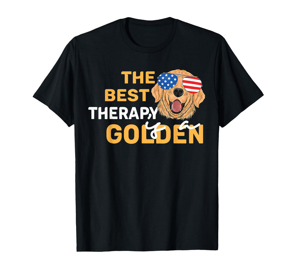 Best Therapy Is Golden Retriever Dog T-Shirt - Unique Graphic Unisex - T-Shirt, Sweatshirt, Hoodie