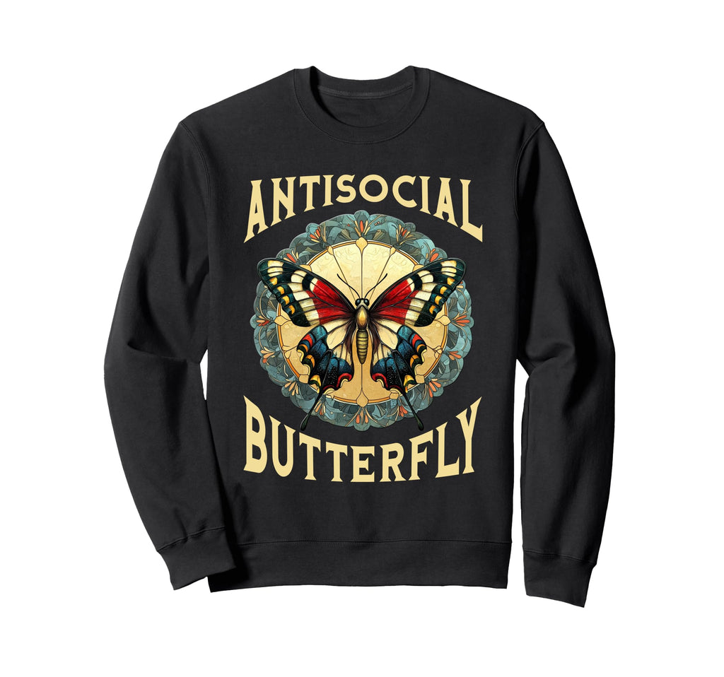 Antisocial Butterfly Gift Hoodie - Novelty Apparel Unisex - T-Shirt, Sweatshirt, Hoodie