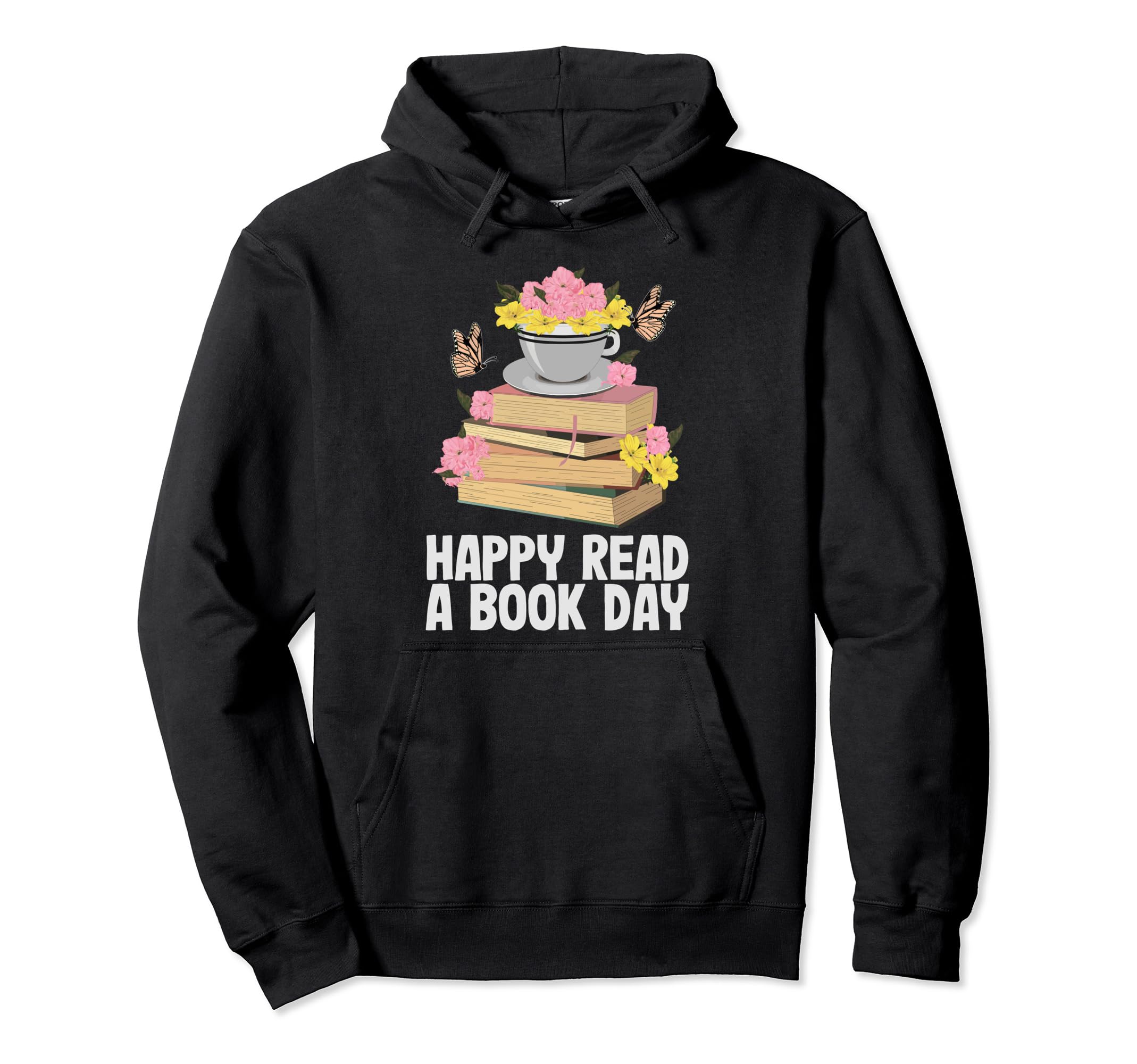 Happy Read Book Day Introvert Book Hoodie - Minimalist Print Men Women - T-Shirt, Sweatshirt, Hoodie