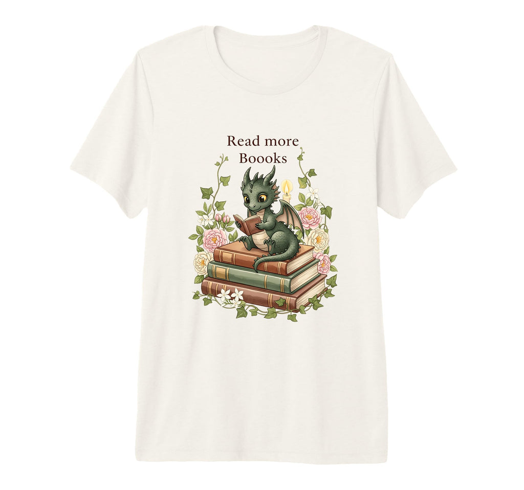 Read More Booooks Dragon Reading T-Shirt - Aesthetic Graphic Unisex - T-Shirt, Sweatshirt, Hoodie