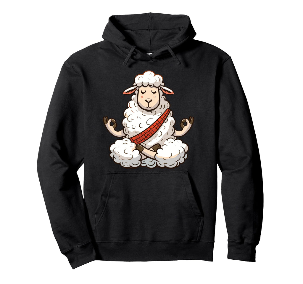 Meditation Sheep Yoga Pose Relaxing Hoodie - Novelty Apparel Men Women - T-Shirt, Sweatshirt, Hoodie
