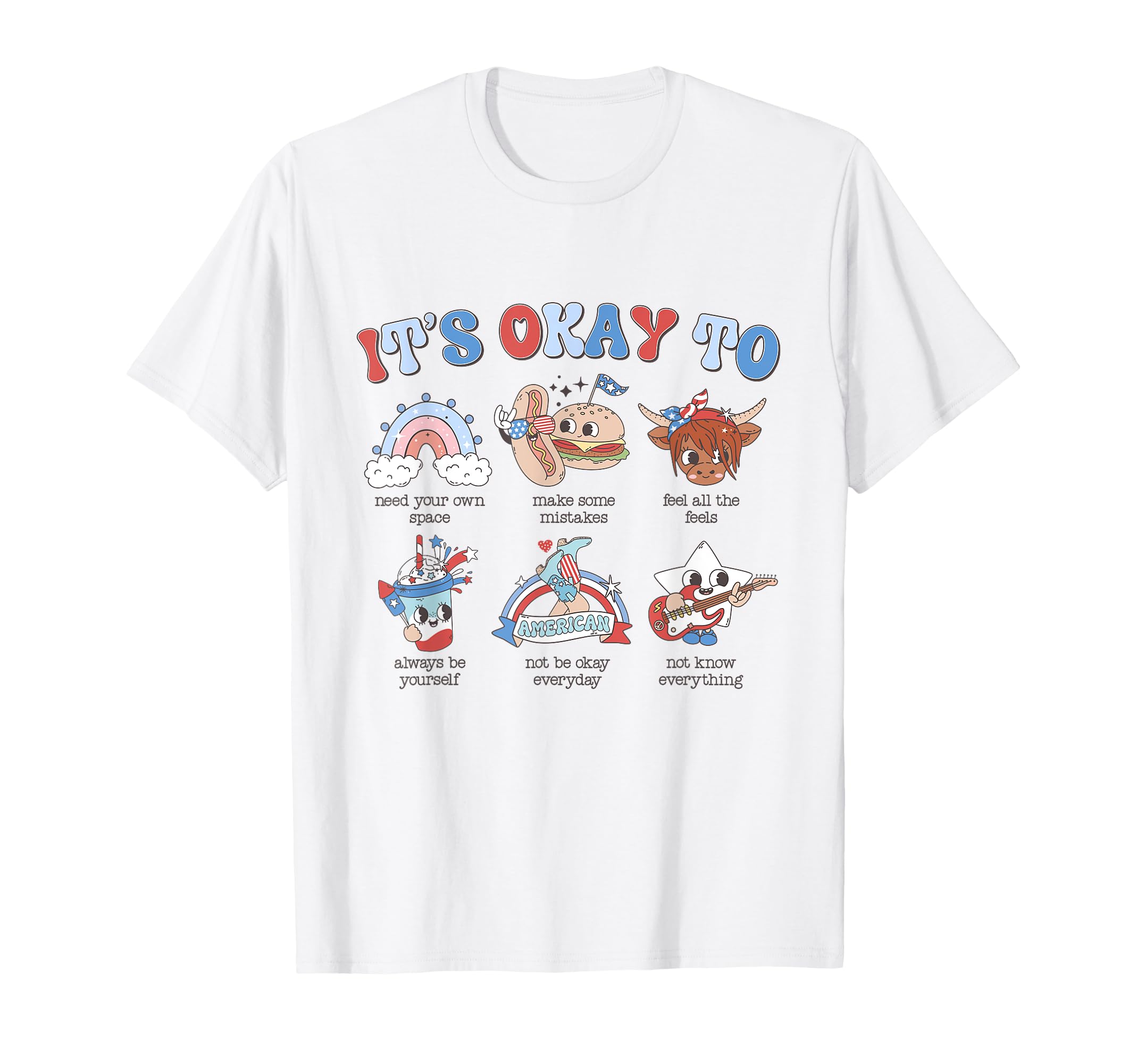 Its Okay To School Counselor 4Th July T-Shirt - Minimalist Print Men Women - T-Shirt, Sweatshirt, Hoodie