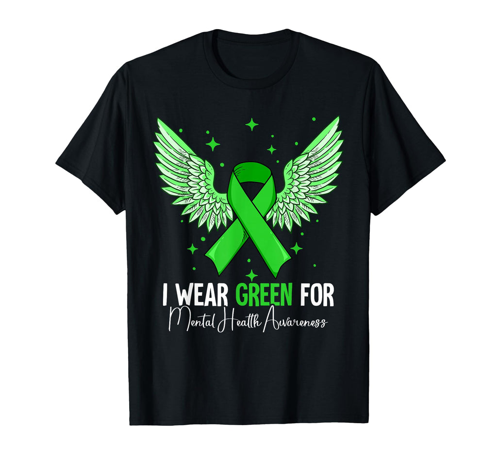 I Wear Green Mental Health Awareness T-Shirt - Novelty Apparel for Adults - T-Shirt, Sweatshirt, Hoodie