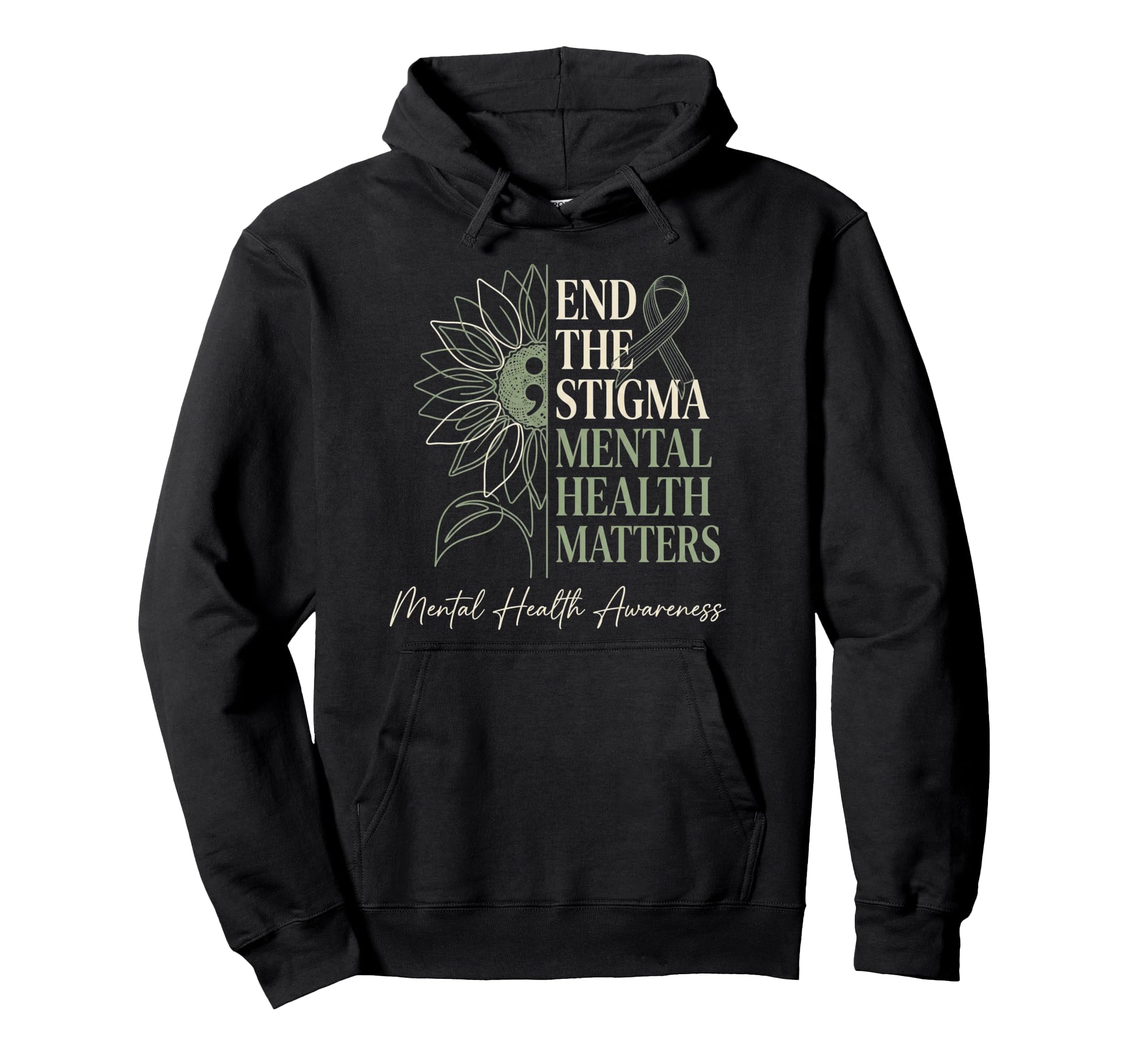 End Stigma Mental Health Matters Hoodie - Trendy Graphic Men Women - T-Shirt, Sweatshirt, Hoodie