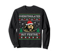 Overstimulated But Festive Possum Sweatshirt - Minimalist Print for Adults - T-Shirt, Sweatshirt, Hoodie