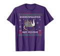 Overstimulated But Festive Possum Ugly T-Shirt - Minimalist Print Men Women - T-Shirt, Sweatshirt, Hoodie