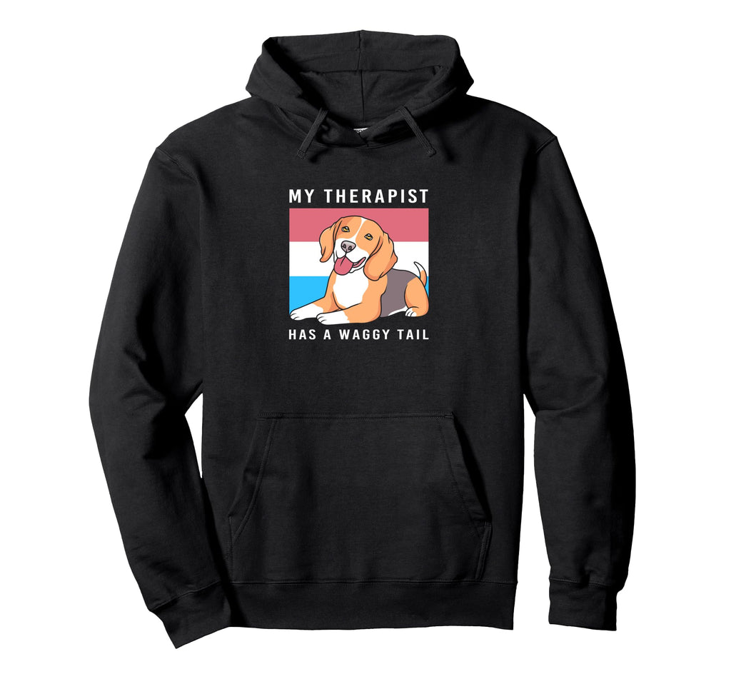 My Therapist Has Waggy Tail Therapy Dog Hoodie - Minimalist Print Unisex - T-Shirt, Sweatshirt, Hoodie