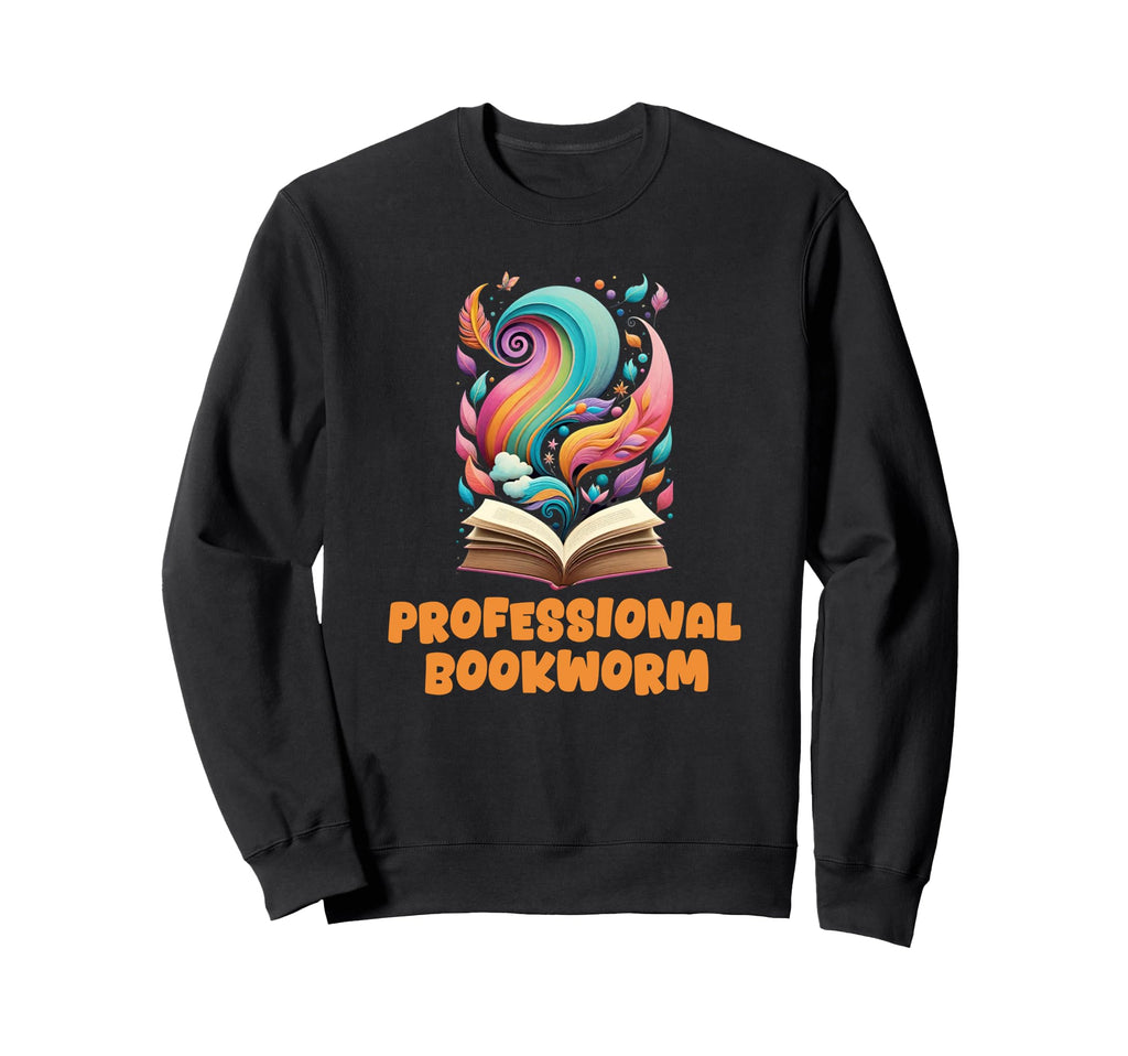 Book Worm Book Stack Reading Addict Sweatshirt - Fun Novelty Design Unisex - T-Shirt, Sweatshirt, Hoodie