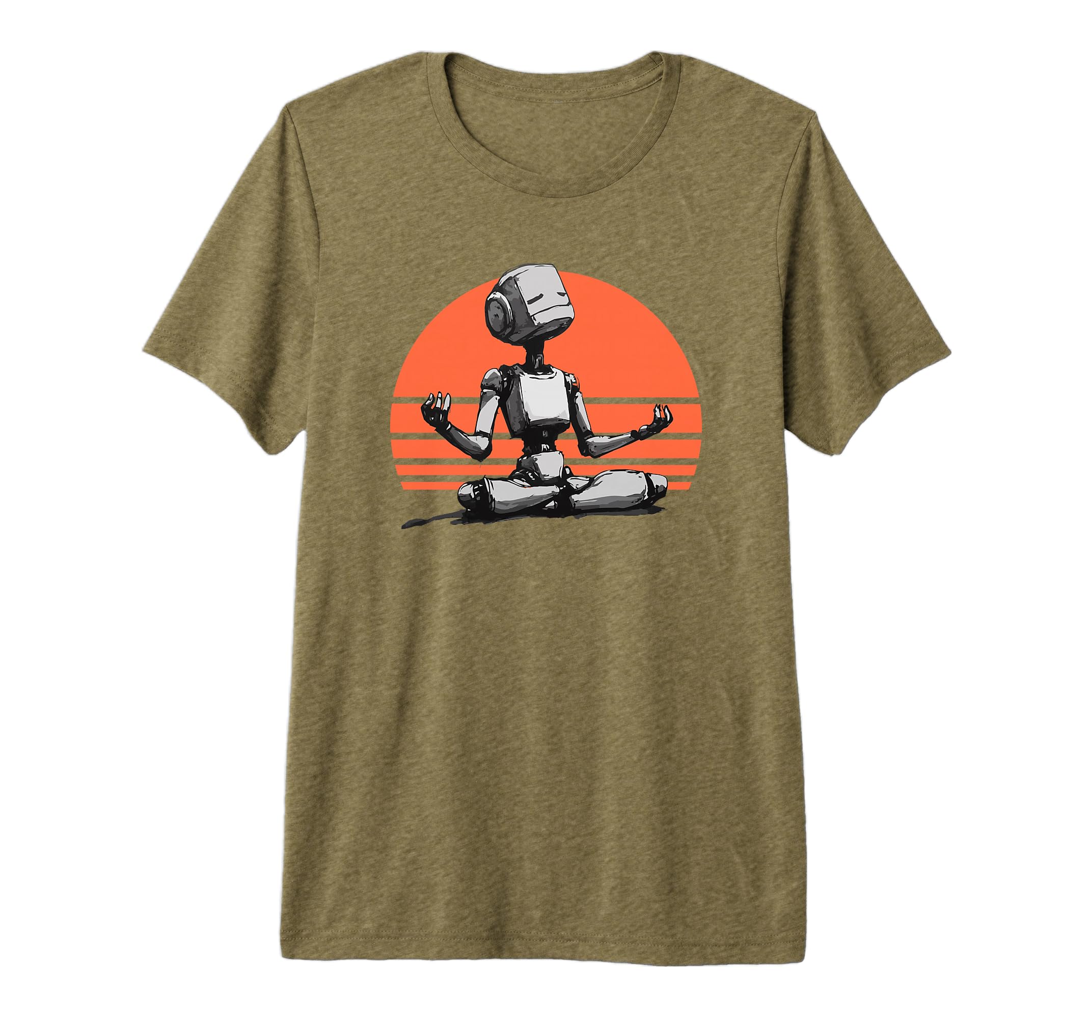 Meditation Robot Mindfulness Yoga Demure T-Shirt - Unique Graphic Unisex - T-Shirt, Sweatshirt, Hoodie