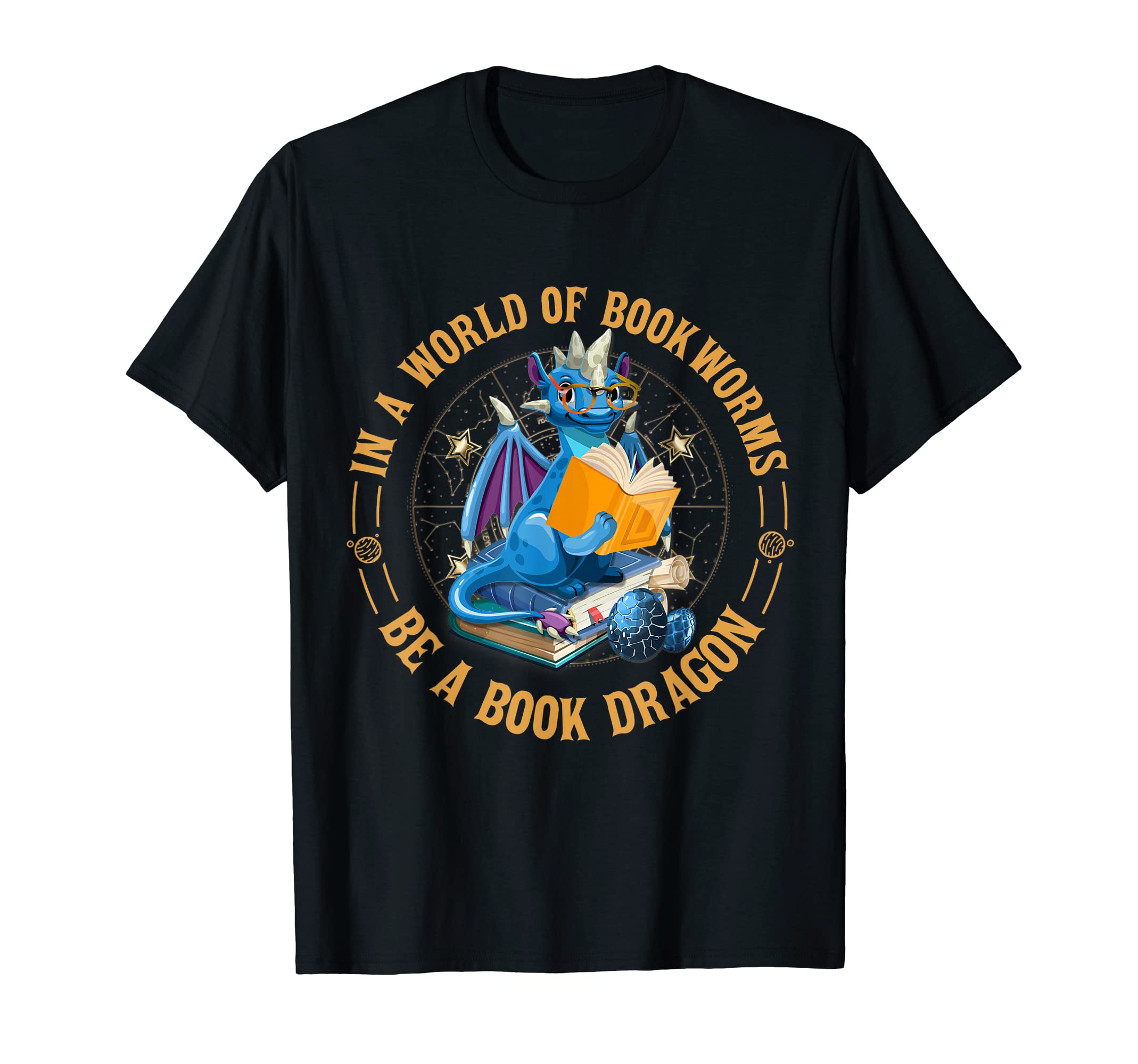 World Bookworms Be Book Dragon Book T-Shirt - Custom Art Print for Adults - T-Shirt, Sweatshirt, Hoodie