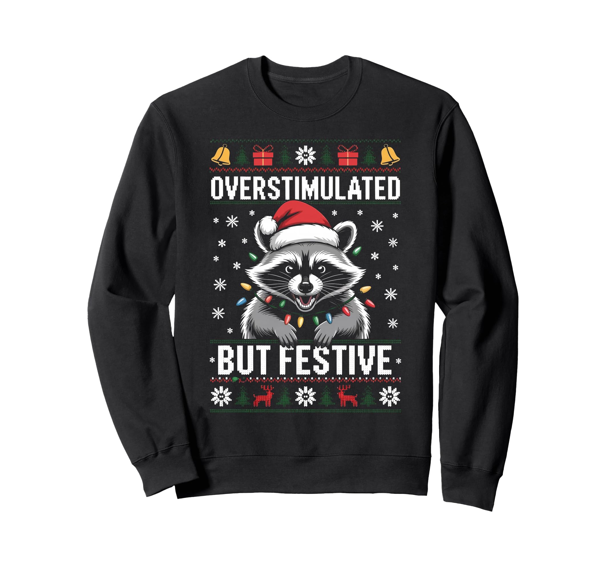 Overstimulated But Festive Possum Sweatshirt - Custom Art Print Unisex - T-Shirt, Sweatshirt, Hoodie