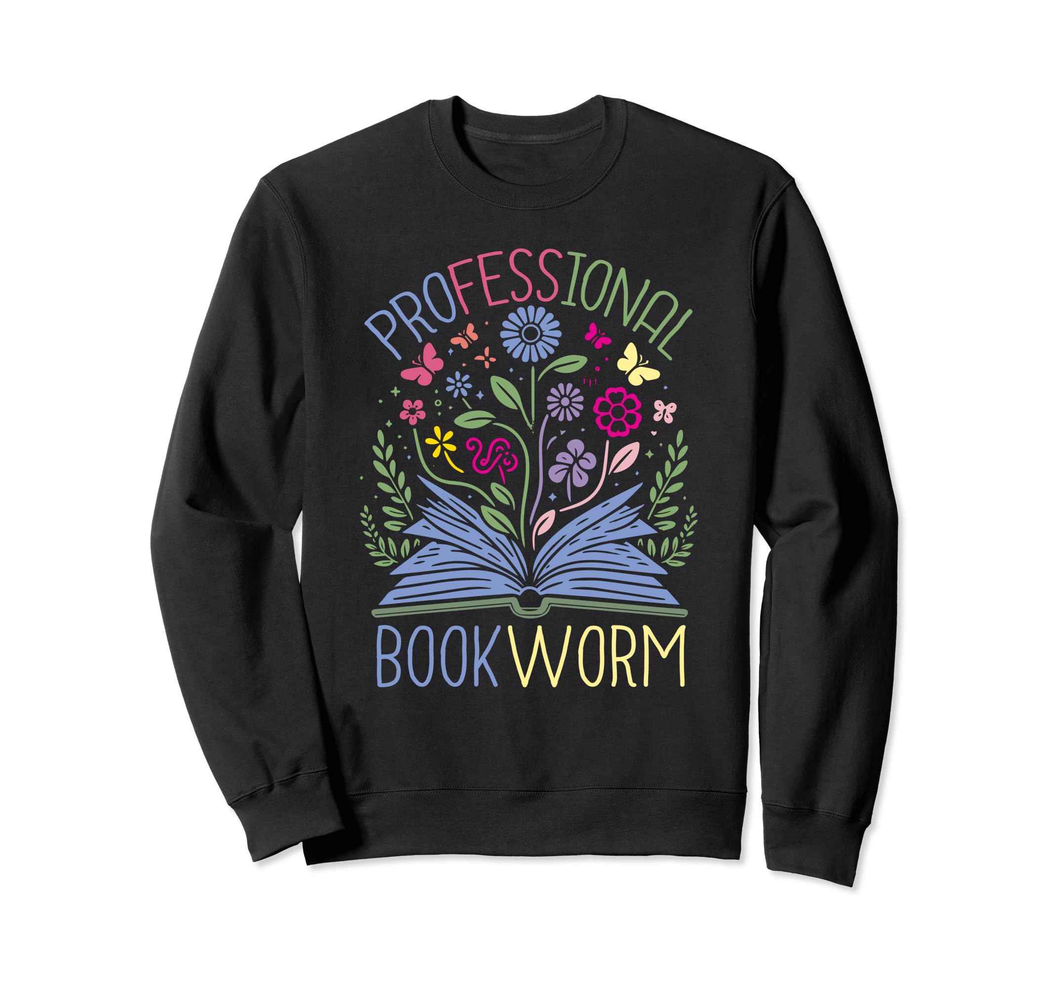 Professional Bookworm Reading Worm Sweatshirt - Unique Graphic for Adults - T-Shirt, Sweatshirt, Hoodie