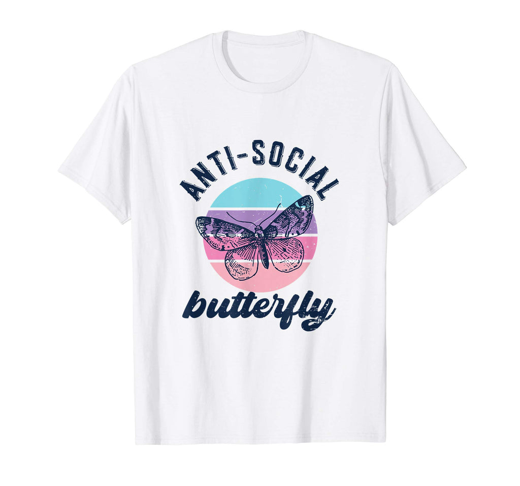 Funny Anti Social Butterfly Introvert T-Shirt - Streetwear Style Unisex - T-Shirt, Sweatshirt, Hoodie