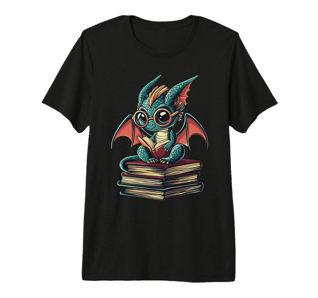 Nerdy Dragon Fantasy Bookish Bibliophile T-Shirt - Unique Graphic Unisex - T-Shirt, Sweatshirt, Hoodie