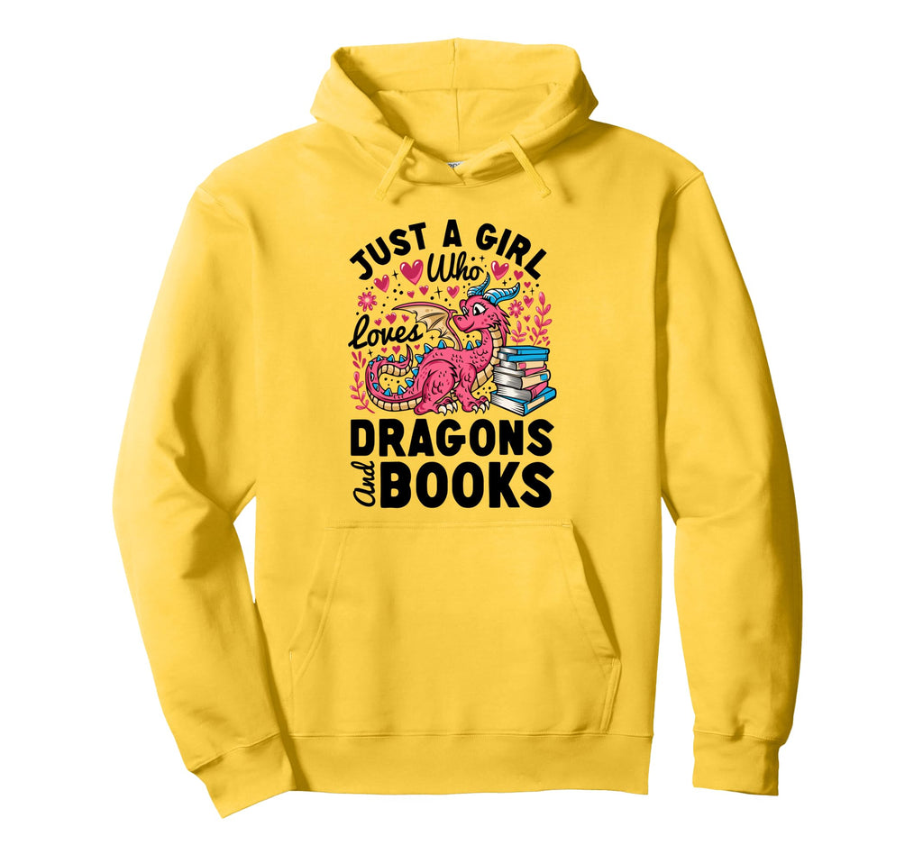 Just Who Loves Dragons Books Dragon Hoodie - Fun Novelty Design Unisex - T-Shirt, Sweatshirt, Hoodie