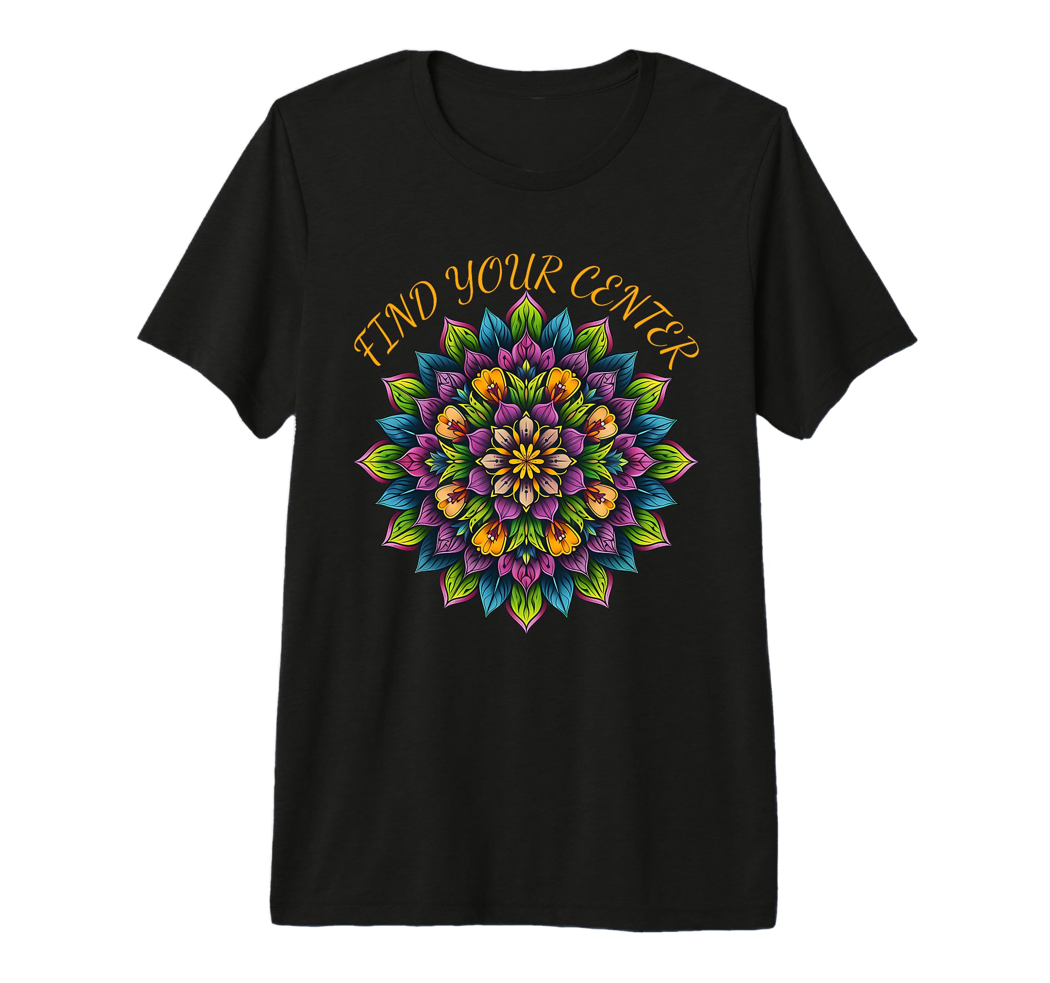 Find Your Center Mandala Meditation Tri T-Shirt - Aesthetic Graphic Unisex - T-Shirt, Sweatshirt, Hoodie