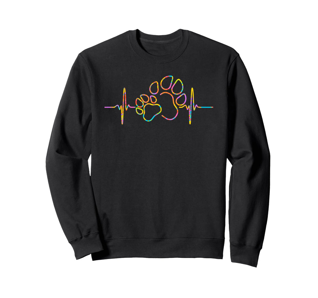 Dog Paw Heartbeat Sweatshirt - Unique Graphic Men Women - T-Shirt, Sweatshirt, Hoodie