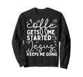 Coffee Gets Me Started Jesus Keeps Sweatshirt - Minimalist Print Men Women - T-Shirt, Sweatshirt, Hoodie