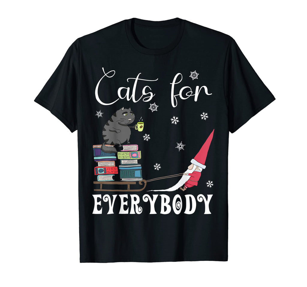 Cats Everybody Funny Gnome Books T-Shirt - Custom Art Print Men Women - T-Shirt, Sweatshirt, Hoodie