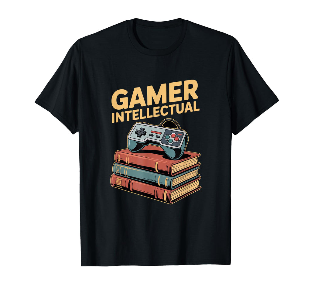 Gamer Intellectual Controller Books T-Shirt - Fun Novelty Design Men Women - T-Shirt, Sweatshirt, Hoodie