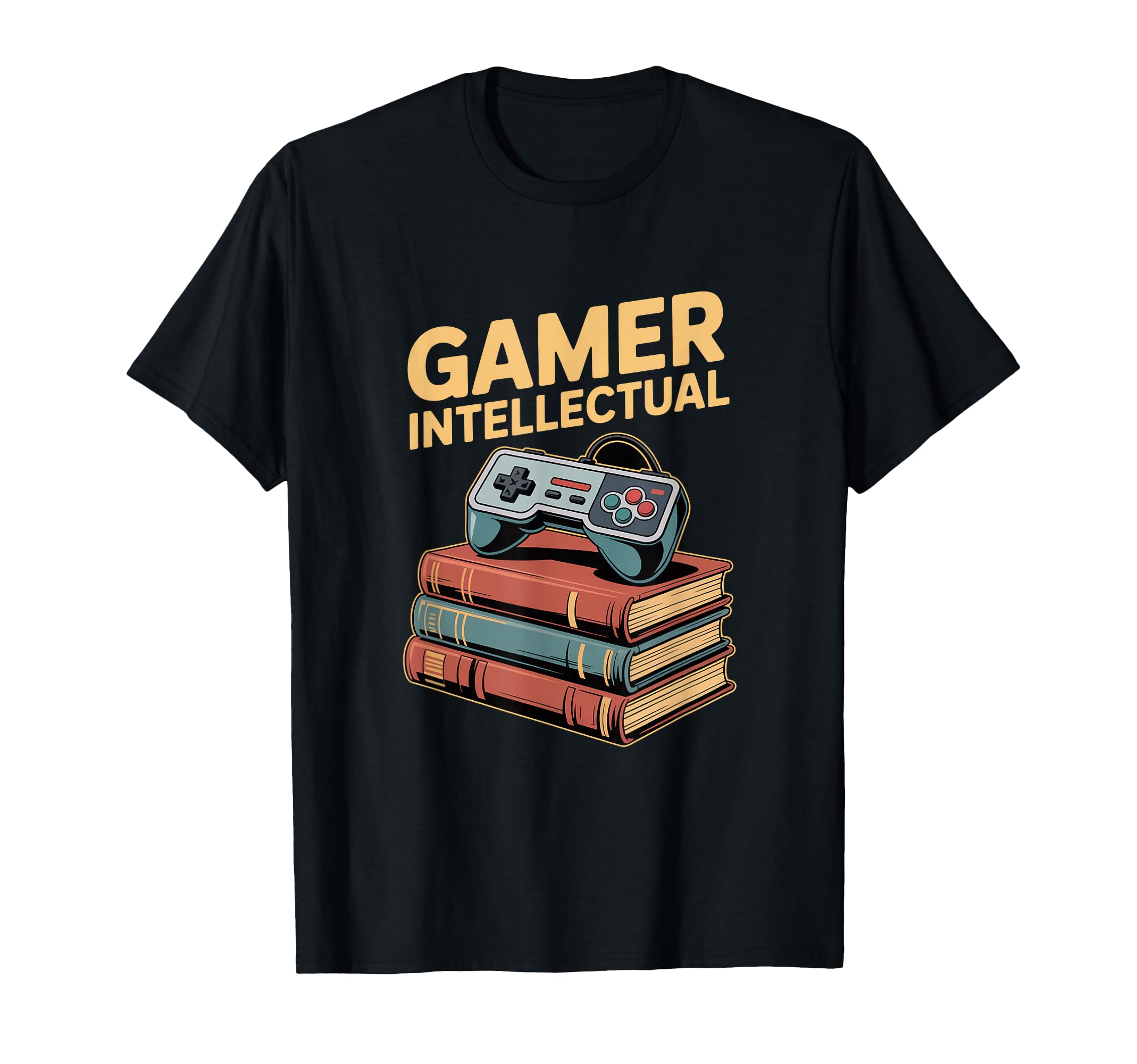 Gamer Intellectual Controller Books T-Shirt - Fun Novelty Design Men Women - T-Shirt, Sweatshirt, Hoodie