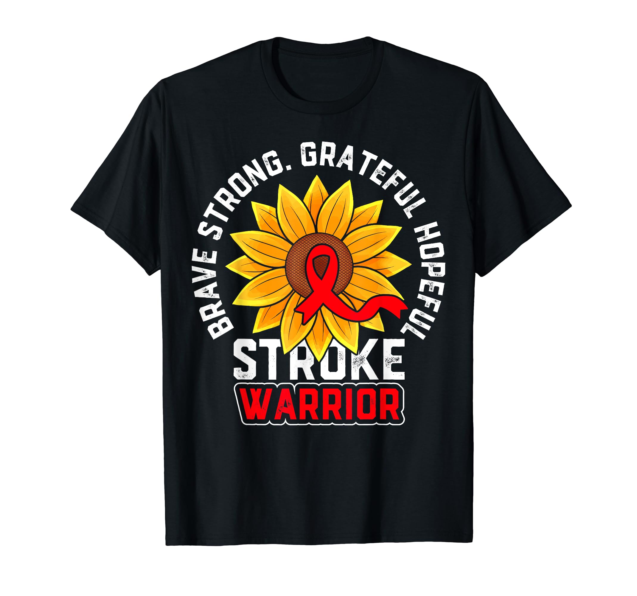 Brave Strong Stroke Warrior Red T-Shirt - Streetwear Style for Adults - T-Shirt, Sweatshirt, Hoodie