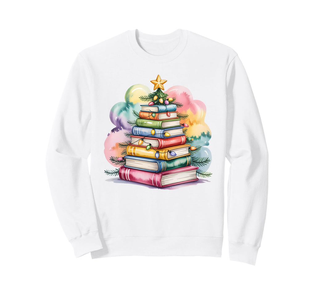 Book Tree Lights Book Lover Nerd Sweatshirt - Unique Graphic for Adults - T-Shirt, Sweatshirt, Hoodie