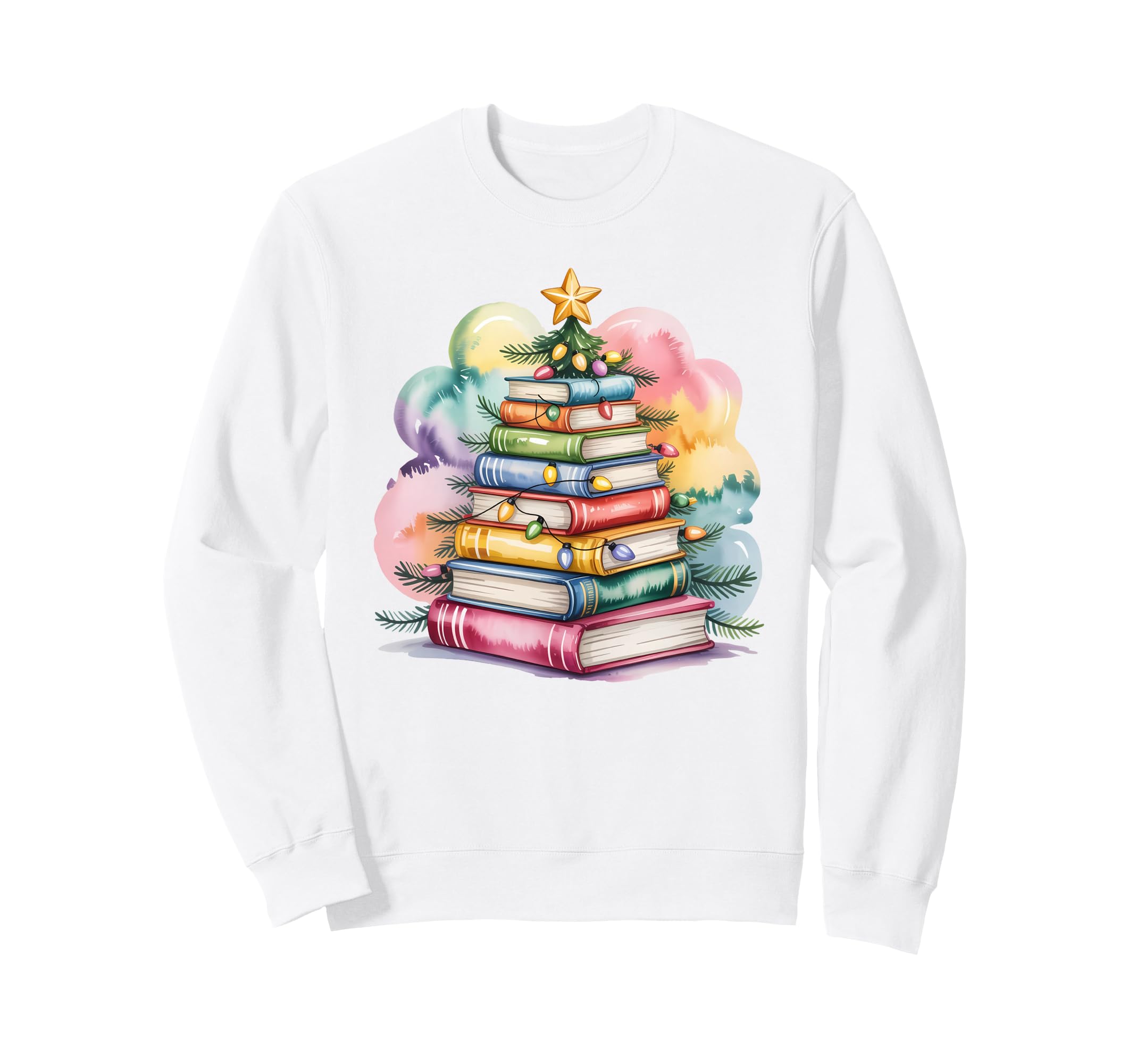 Book Tree Lights Book Lover Nerd Sweatshirt - Unique Graphic for Adults - T-Shirt, Sweatshirt, Hoodie