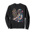 Astronaut Holding Colorful Sweatshirt - Novelty Apparel for Adults - T-Shirt, Sweatshirt, Hoodie