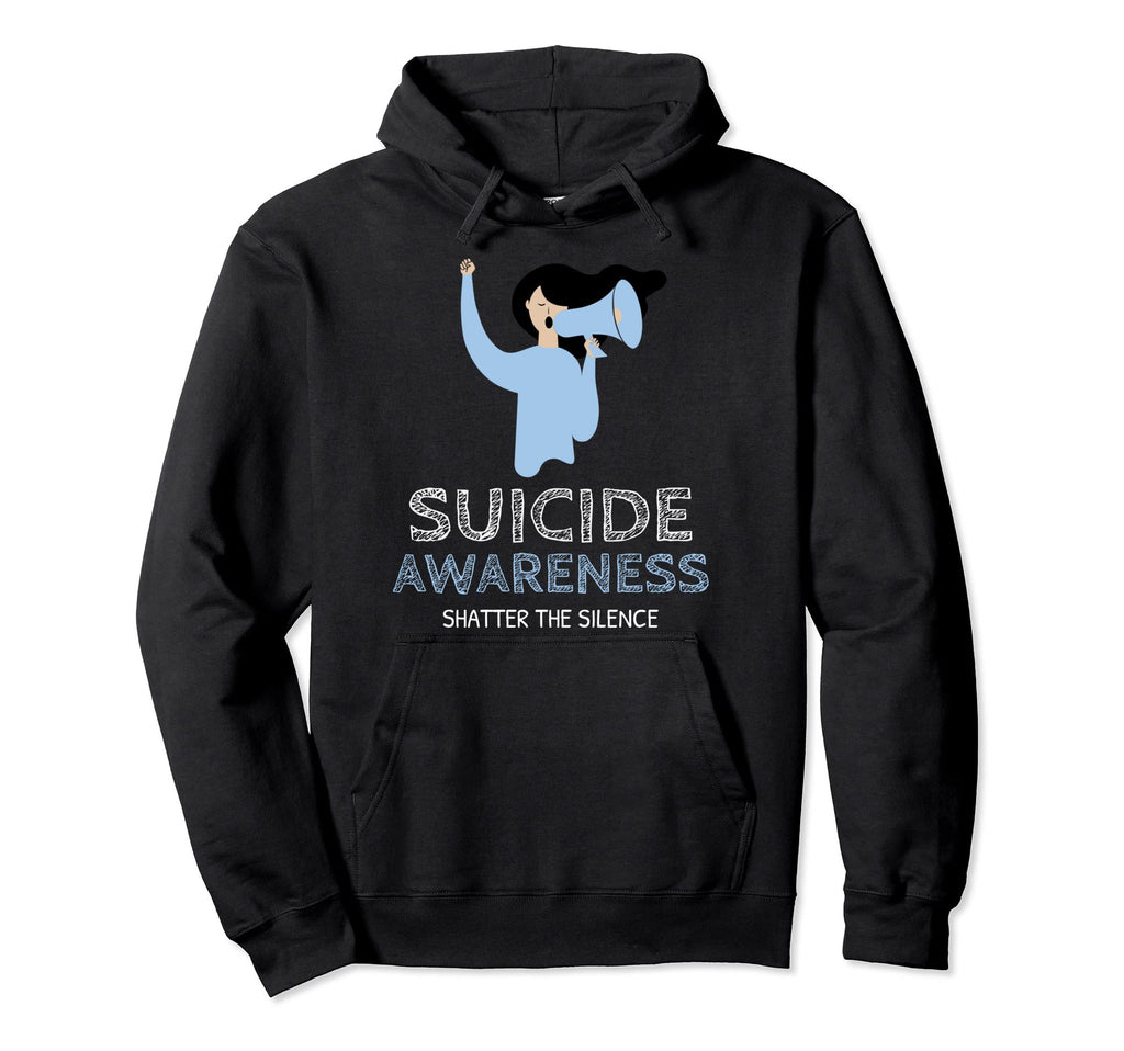Suicide Awareness Shatter Silence Hoodie - Minimalist Print Men Women - T-Shirt, Sweatshirt, Hoodie