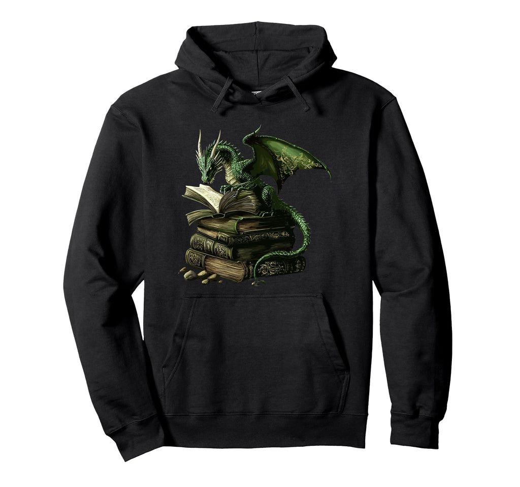 Dragon Reading Book Fantasy Reader Hoodie - Novelty Apparel Men Women - T-Shirt, Sweatshirt, Hoodie
