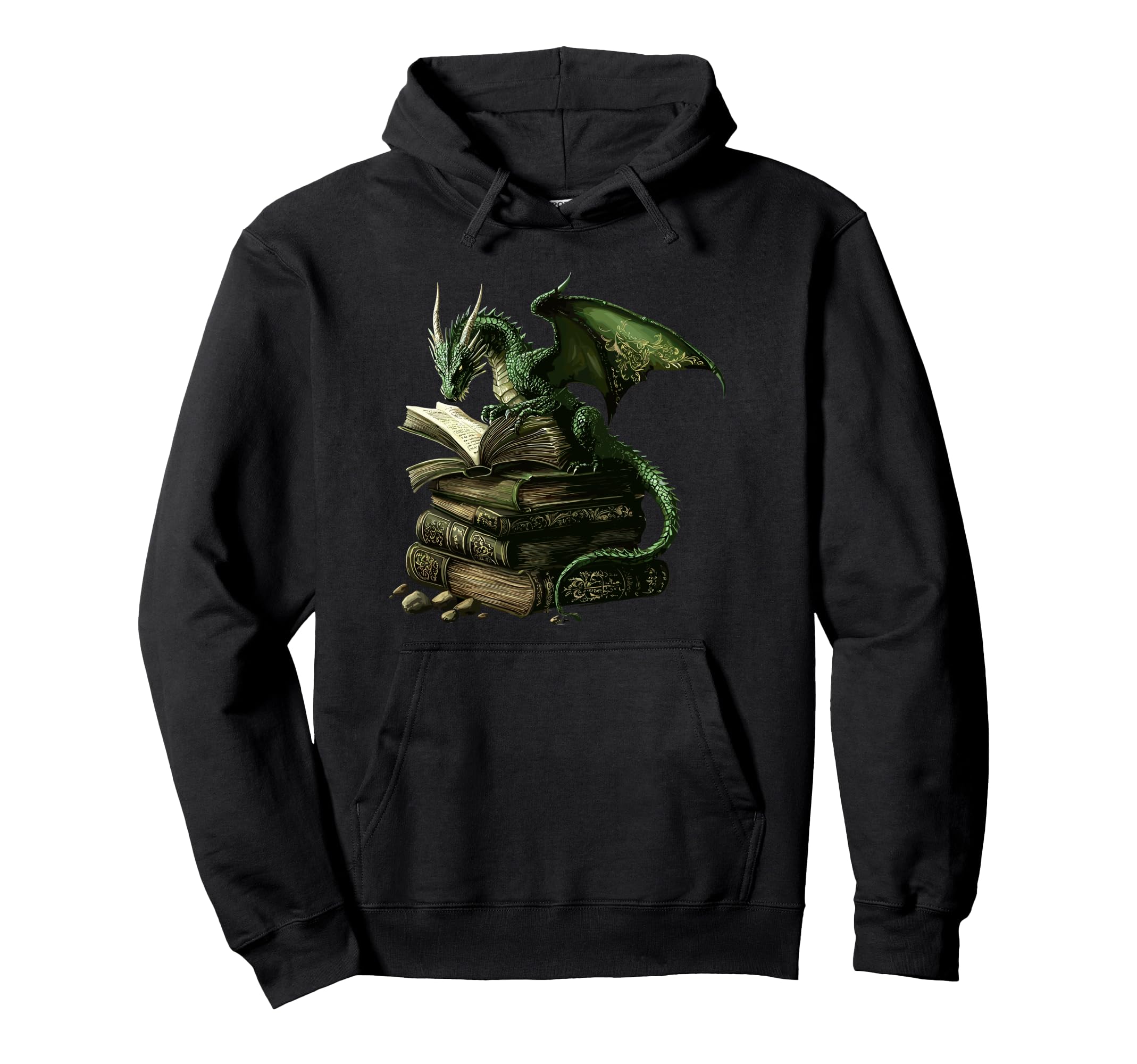 Dragon Reading Book Fantasy Reader Hoodie - Novelty Apparel Men Women - T-Shirt, Sweatshirt, Hoodie
