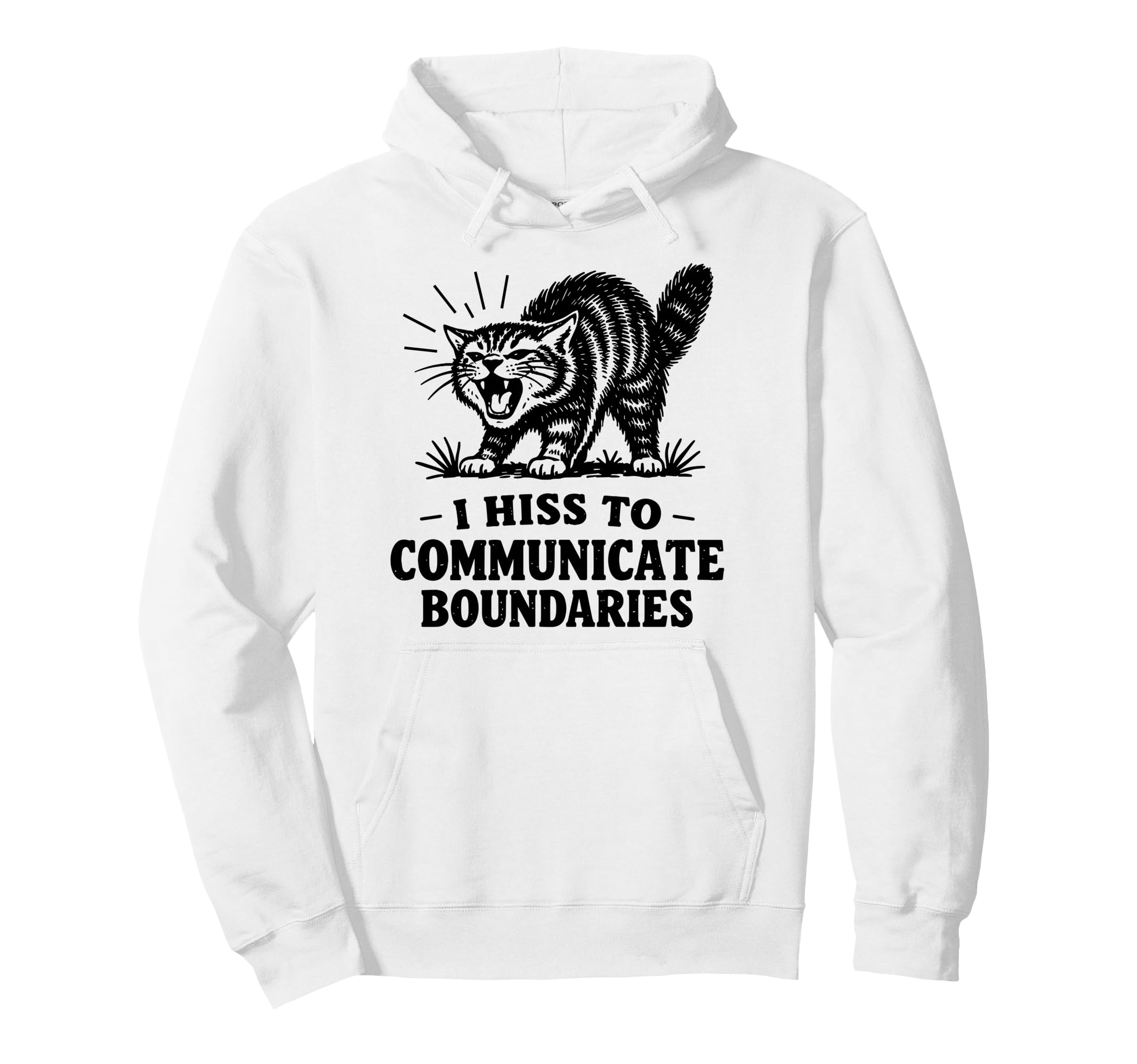 I Hiss To Communicate Boundaries Cat Hoodie - Graphic Print Men Women - T-Shirt, Sweatshirt, Hoodie