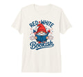 Patriotic Gnome Reading Red White T-Shirt - Streetwear Style Unisex - T-Shirt, Sweatshirt, Hoodie