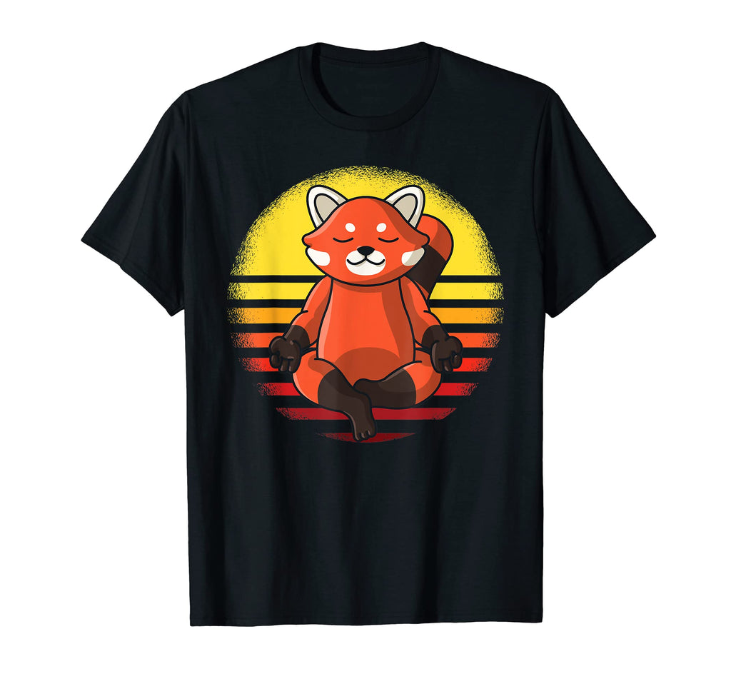 Funny Red Panda Meditation Yoga T-Shirt - Minimalist Print Men Women - T-Shirt, Sweatshirt, Hoodie