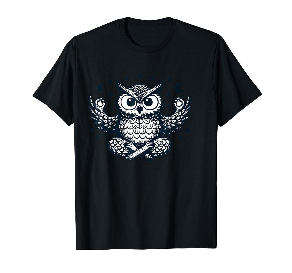 Meditation Owl Yoga Pose Relaxing Animal T-Shirt - Aesthetic Graphic Unisex - T-Shirt, Sweatshirt, Hoodie