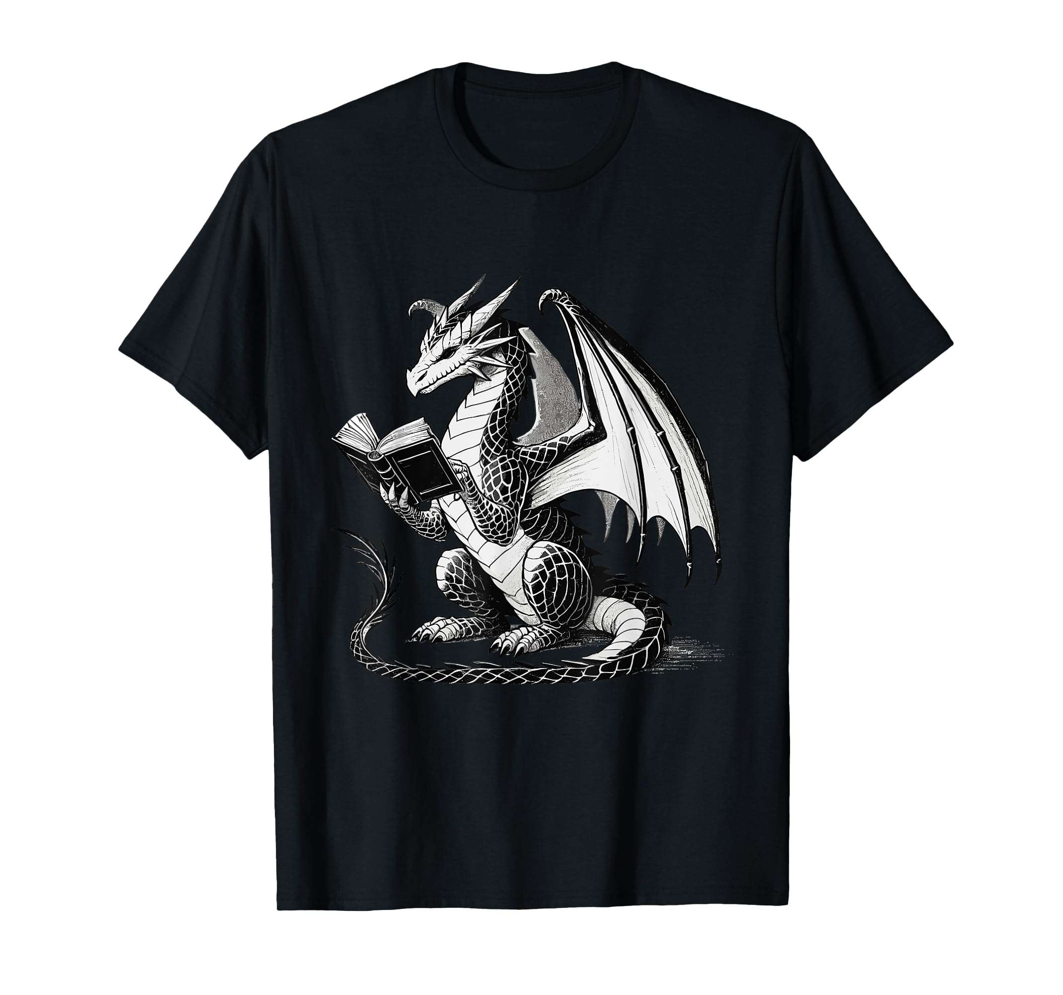 Dragon Reading Book Bookworm Books T-Shirt - Custom Art Print Unisex - T-Shirt, Sweatshirt, Hoodie
