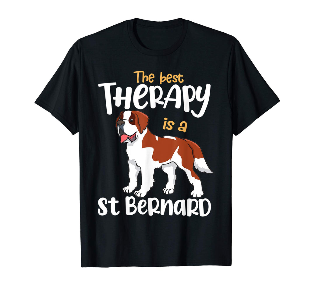 Best Therapy St Bernard Dog Mom Dad T-Shirt - Custom Art Print Men Women - T-Shirt, Sweatshirt, Hoodie