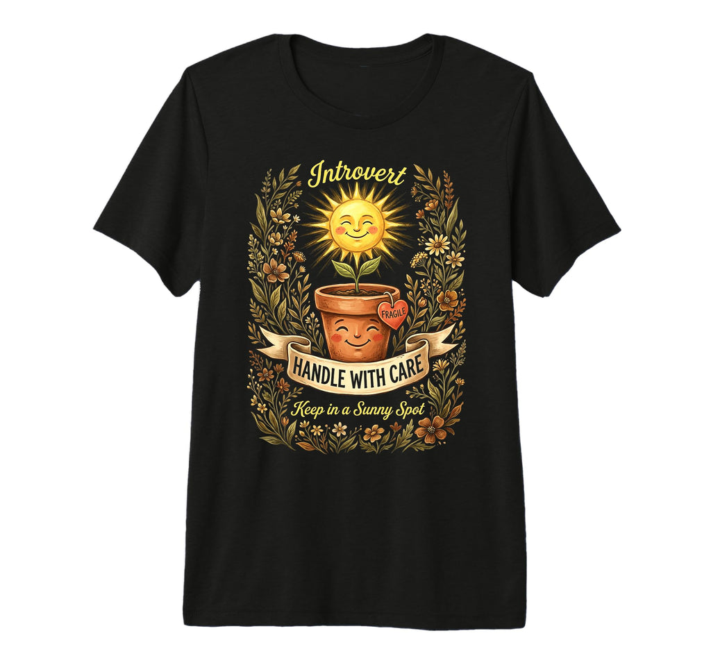 Funny Introvert Fragile Plant T-Shirt - Minimalist Print for Adults - T-Shirt, Sweatshirt, Hoodie