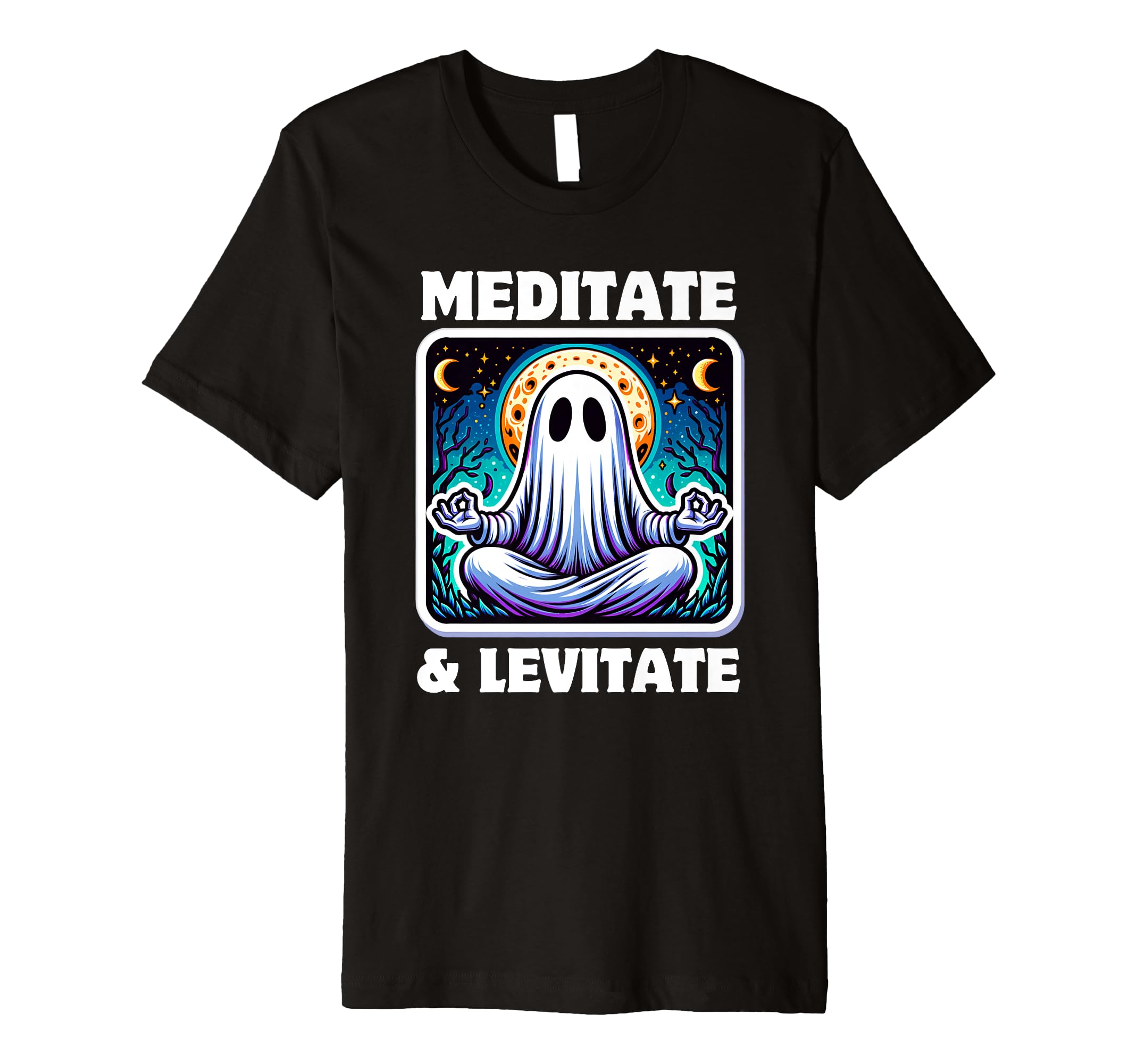Ghost Meditation Spiritual Halloween T-Shirt - Streetwear Style for Adults - T-Shirt, Sweatshirt, Hoodie