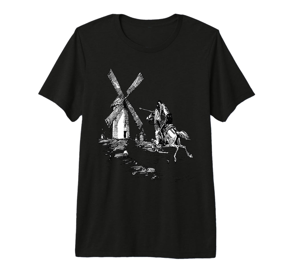 Don Quixote Fighting Windmills Tri T-Shirt - Streetwear Style Men Women - T-Shirt, Sweatshirt, Hoodie