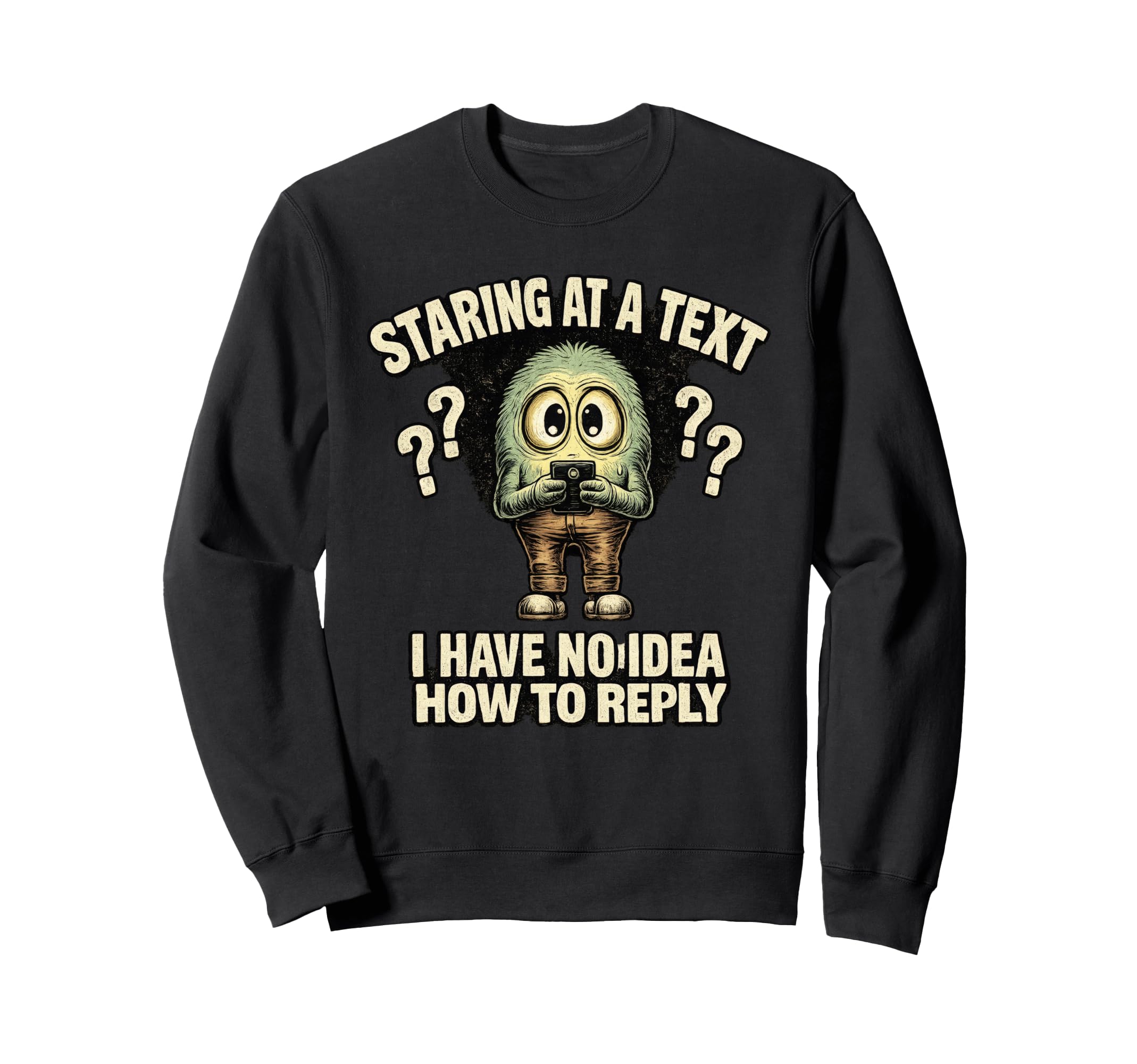 Staring Text Funny Meme Introvert Sweatshirt - Minimalist Print Unisex - T-Shirt, Sweatshirt, Hoodie