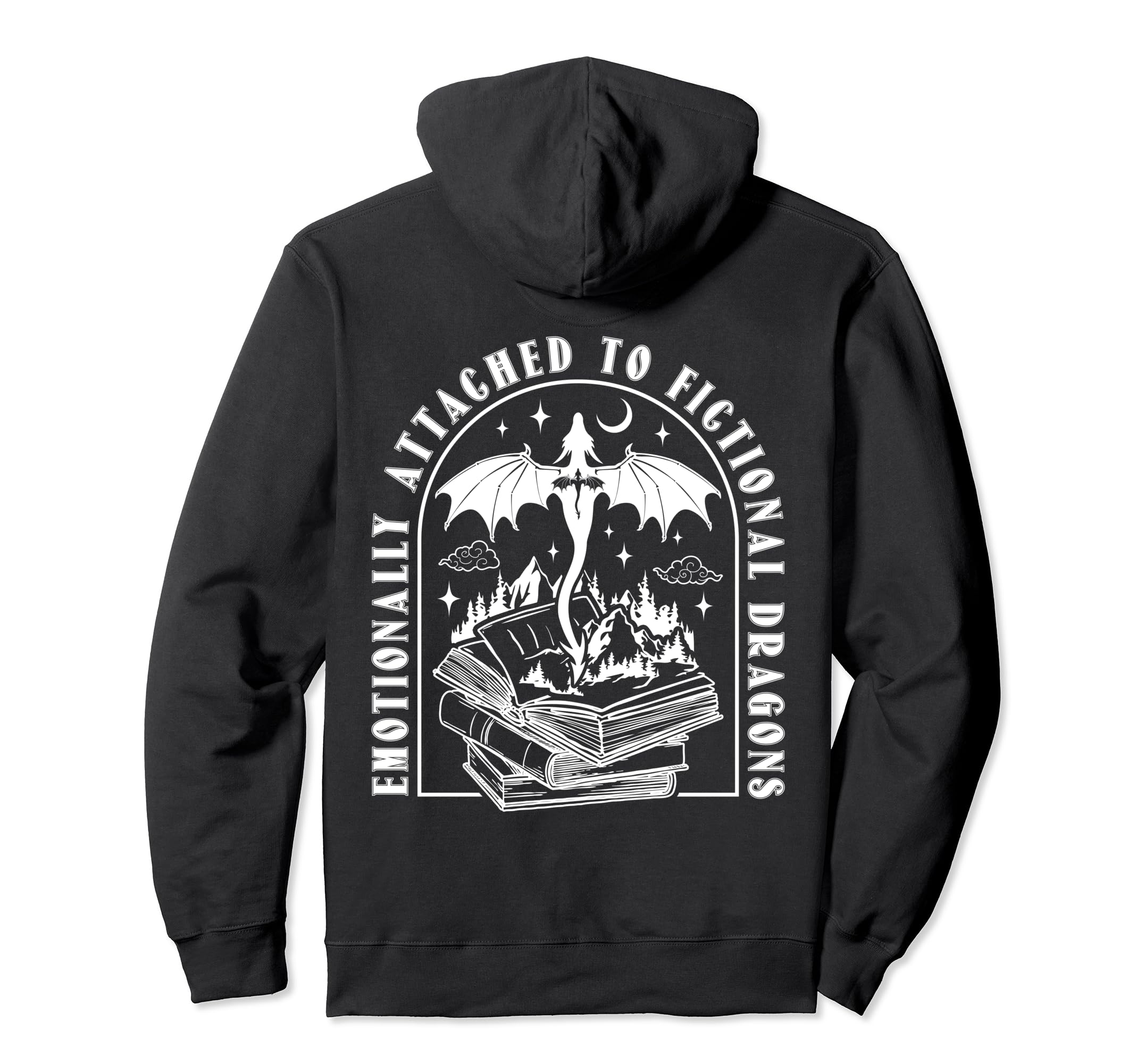 Emotionally Attached To Fictional Dragons Hoodie - Minimalist Print Unisex - T-Shirt, Sweatshirt, Hoodie